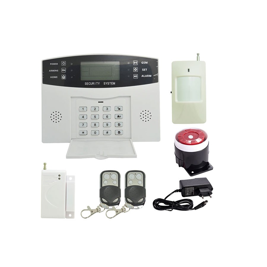 Startups Wireless  GSM Alarm System [SAS-006] (alarm host | magnetic contact | PIR Sensor | Siren | Remote controllers)